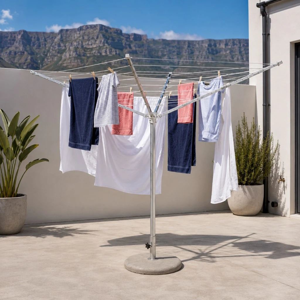Topline wash line — wall-mounted outdoor setting