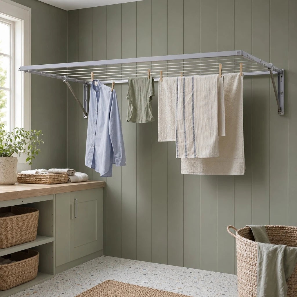1.75m fold-away wash line — indoor lifestyle